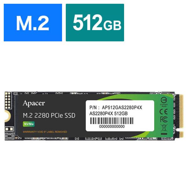 APACER　内蔵SSD PCI-Express接続 AS2280P4X 512GB M.2 228...