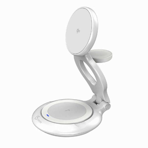 J5　Qi2急速15W充電対応 3in1 マグネット ワイヤレス充電器 スタンドコンパクト型　JUP...
