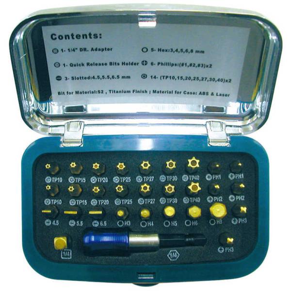 SIGNET　30本入 1/4”チタンコーティングビットセット　22032