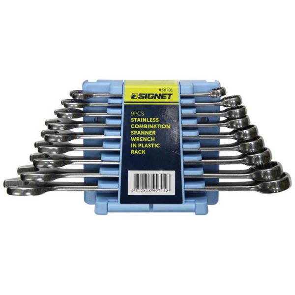 SIGNET　9本組 ステンレス製 コンビネーションレンチセット　30701
