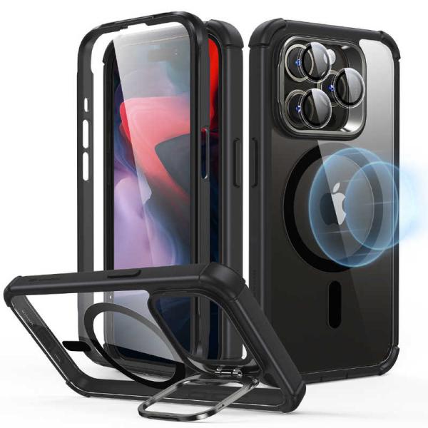 ESR　iPhone 15 Pro対応 2パート ハイブリッドケース(MagSafe対応) Clea...