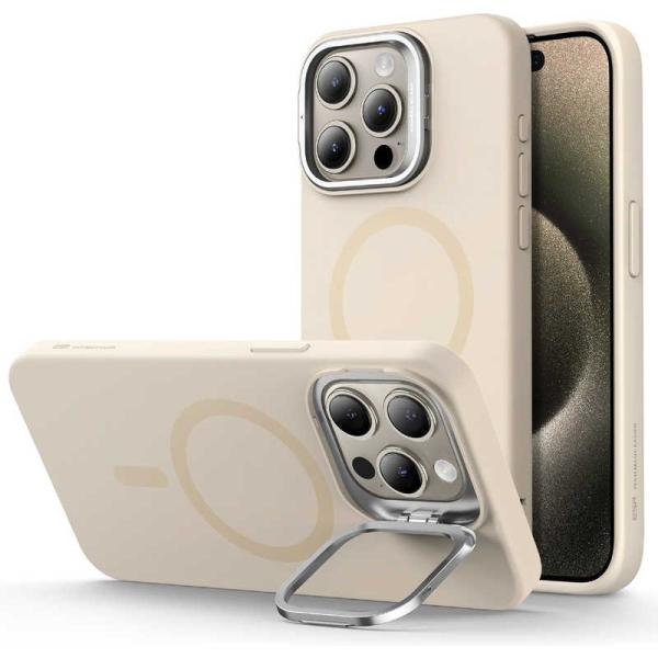 ESR　iPhone 15 Pro Max(6.7インチ)スタンド付シリコンケース Light Ta...