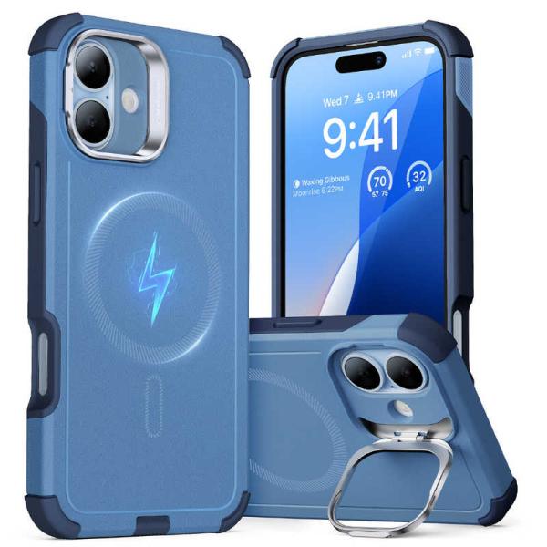 ESR　iPhone 16(6.1インチ) ミリタリーグレードスタンド付ハイブリッドケース Ligh...
