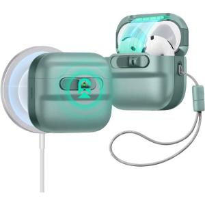 ESR　AirPods 第4世代用 Magsafe対応スライド式イヤホンケース 1C0130502 - Green-Pulse　1C0130502Green