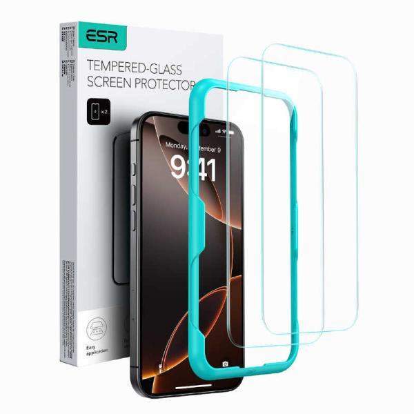 ESR　iPhone 16 Pro Max(6.9インチ)強化ガラスフィルム(2枚入り) Clear...