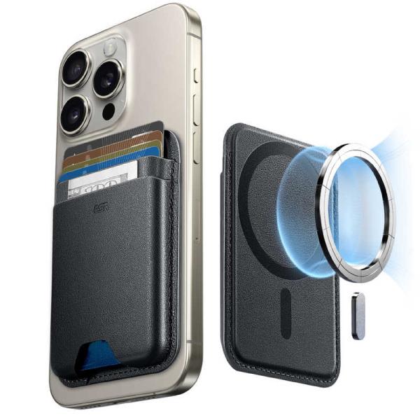 ESR　MagSafe カードケース iPhone対応 RFIDブロッキング機能 5枚収納 ミッドナ...
