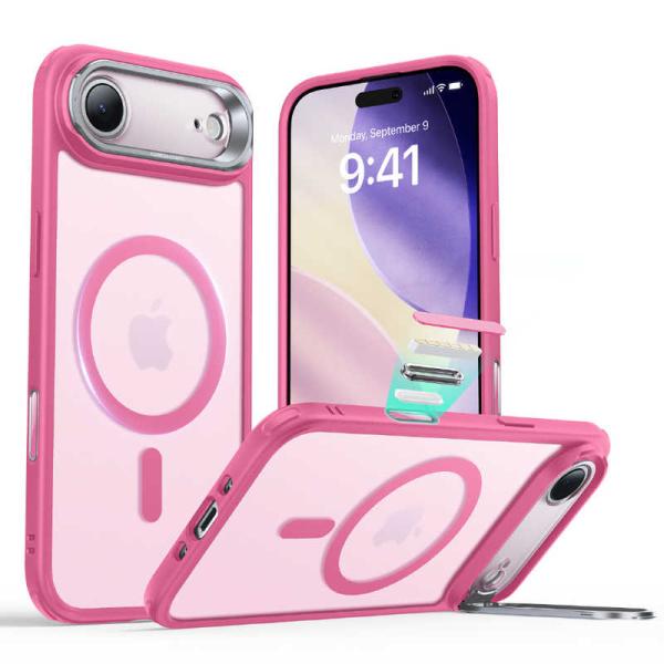 ESR　iPhone Air (6.5インチ)MagSafe対応、隠れスタンド付き、ミリタリーグレー...