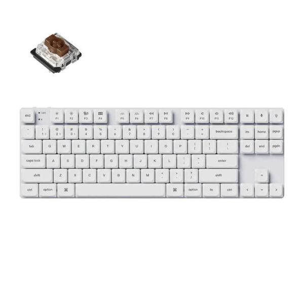 キークロン　キーボード K1SE White LEDライト(茶軸・英語配列) ［有線・ワイヤレス］　...