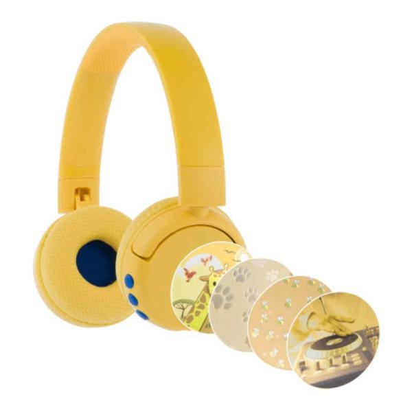 ONANOFF　子供向けワイヤレスヘッドホン BuddyPhones POP Fun サンイエロー ...