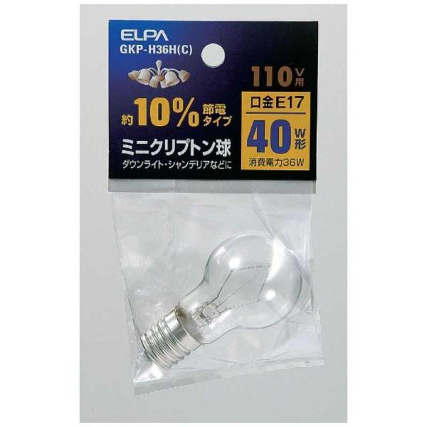 ELPA　電球 ミニクリプトン球 クリア[E17/1個/一般電球形]　GKP-H36H-C