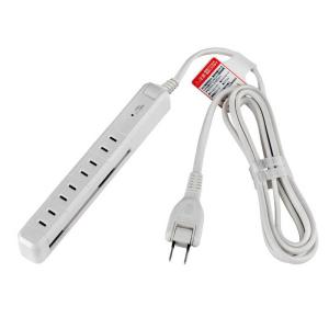 ELPA　電源タップ 耐雷スリム回転タップ 4個口 2m ［2.0m /4個口 /スイッチ無］　WBS-SL402SB(W)