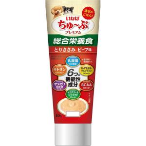いなばペットフード　ちゅ〜ぶプレミアム 総合栄養食 とりささみ ビーフ味 80g　