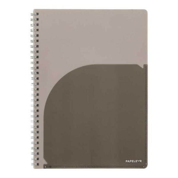 キョクトウアソシエイツ　パペルール B5Wリングノート グレー　PT114GR