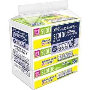 日本製紙クレシア　scottie(スコッティ)ファイン ペーパーふきん サッとサッと 200組×3個パック　