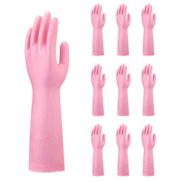 ショーワグローブ　塩化ビニール手袋 まとめ買い ナイスハンドさらっとタッチセミロング 10双入 Sサ...