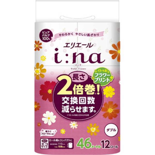 大王製紙　エリエール i:na(イーナ)トイレットティシュープリント [12ロール/ダブル/46m]...