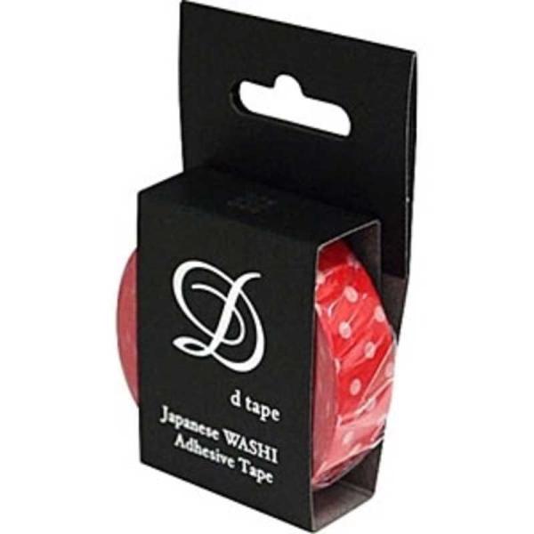 ナカバヤシ　和紙マスキングテープ d tape 1本　DT15‐DOT‐R (ドット/レッド)