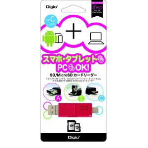 ナカバヤシ　USB2.0 C&amp;MicroB&amp;A SDカードリーダー(レッド)　CRW-TCMSD72...