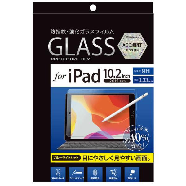 ナカバヤシ　ガラスフィルム iPad10.2inch2019用 光沢ブルーライトカット　TBF-IP...