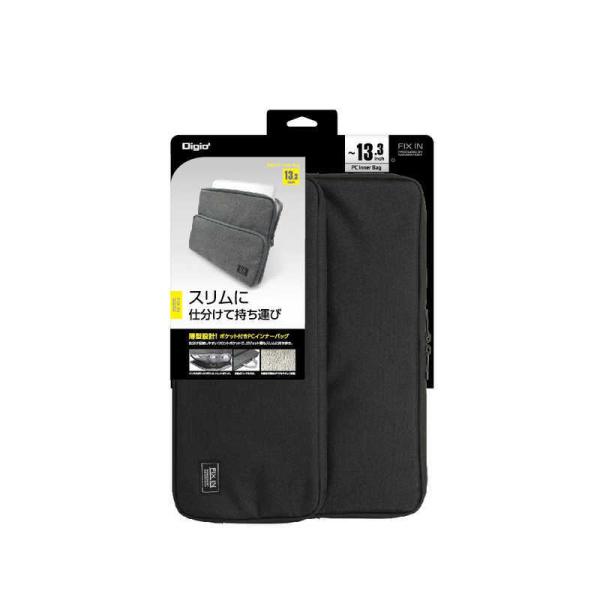 ナカバヤシ　汎用PCインナーバッグ スリム ~13.3インチ ブラック　SZC-FC131907BK