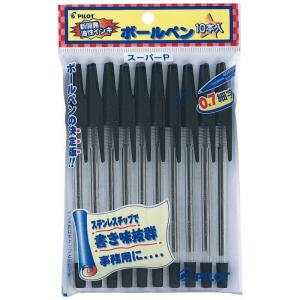 スーパーP PILOT 油性ボールペン 0.7mm ホワイト 10本セット BP-P-WFB