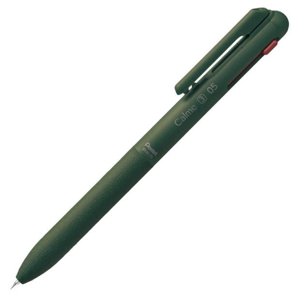 ぺんてる　3色ボールペン Calme(カルム) 0.5mm ダークグリーン　BXAC35D2