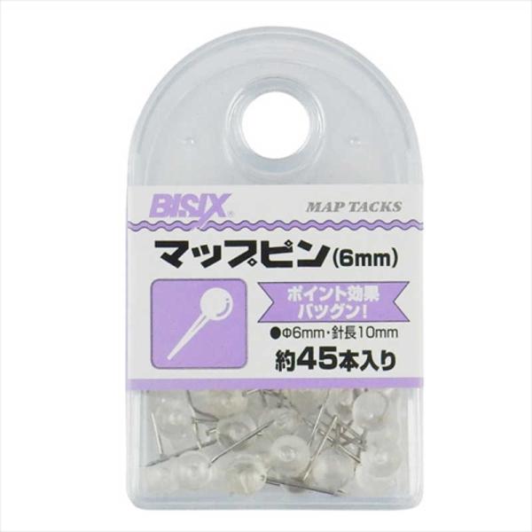 ミツヤ　マップピン6mm 透明45本　BX1MP6T