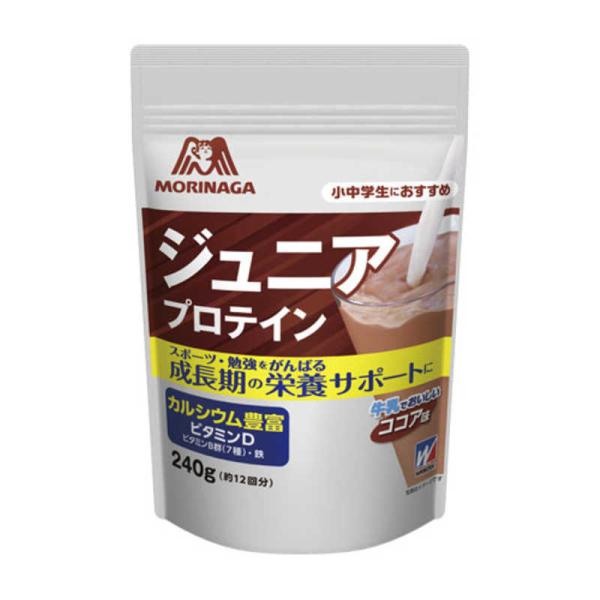森永製菓　ホエイ&amp;ソイプロテイン ジュニアプロテインココア風味/240g・12回分　36JMM813...