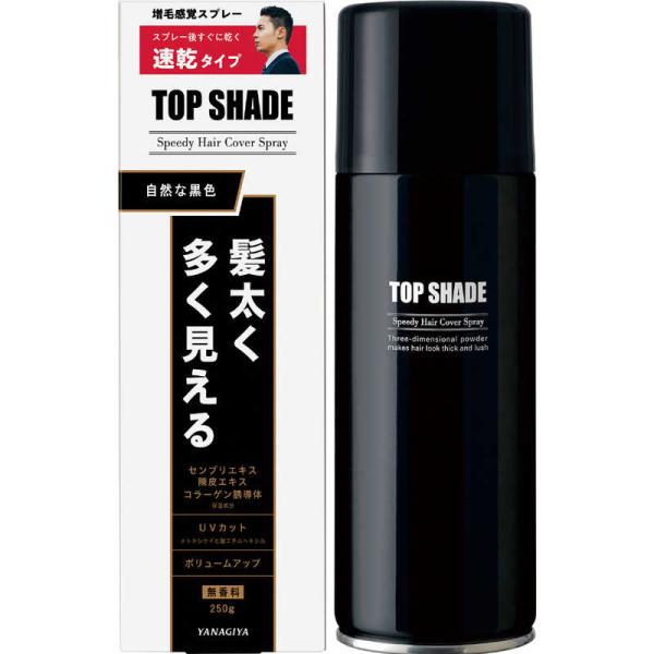 柳屋本店　「トップシェード」ヘアカバースプレー ラージ 自然な黒色 250g　
