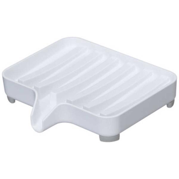 山崎実業　水が流れるソープトレー ミスト(Soap Tray) ホワイト　03249