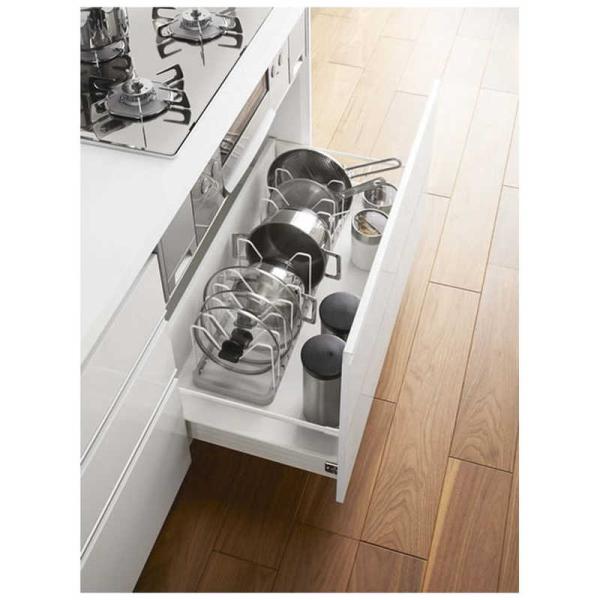 山崎実業　プレート シンク下伸縮鍋蓋&amp;フライパンスタンド(Extended Pot Lid &amp; Fl...