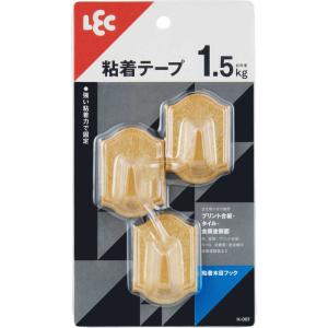 レック　粘着木目フック 3個入　