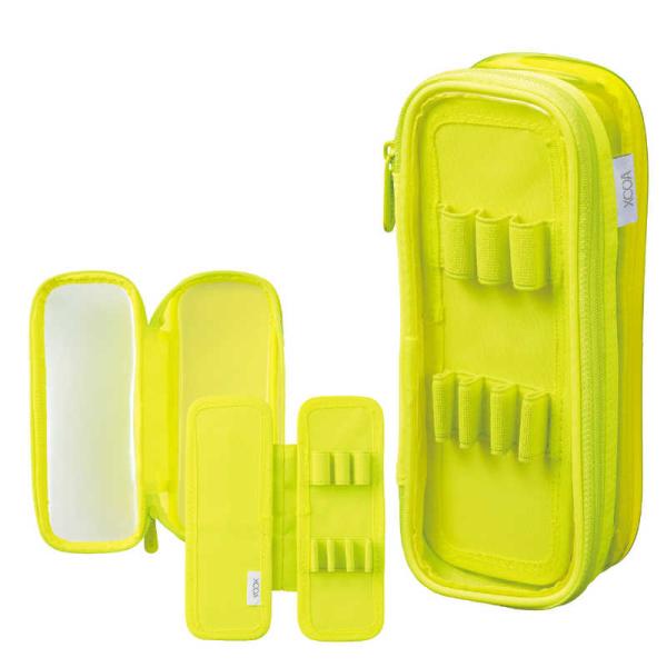 リヒトラブ　XCOA リバーシブルクリヤーペンケース ライト ネオンイエロー　A3810-5