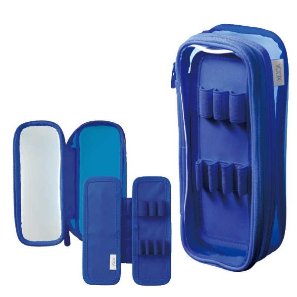 リヒトラブ　XCOA リバーシブルクリヤーペンケース ライト コバルトブルー　A3810-8