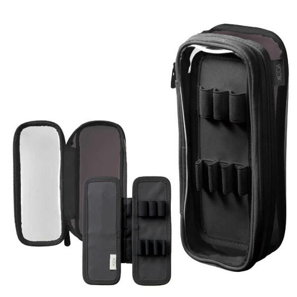 リヒトラブ　XCOA リバーシブルクリヤーペンケース ライト スモークブラック　A3810-24