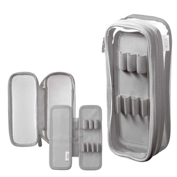 リヒトラブ　XCOA リバーシブルクリヤーペンケース ライト クリヤーグレー　A3810-27