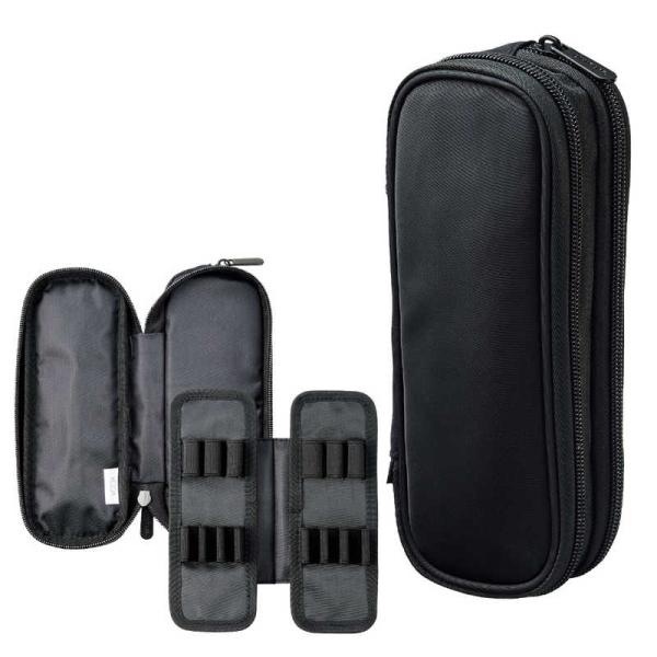 リヒトラブ　XCOA スプレッドダブルペンケース ライト ジェットブラック　A3811-24