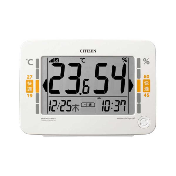 RHYTHM リズム　新環境目安表示付き高精度デジタル温湿度計 白 ［デジタル］　8RZ232-00...