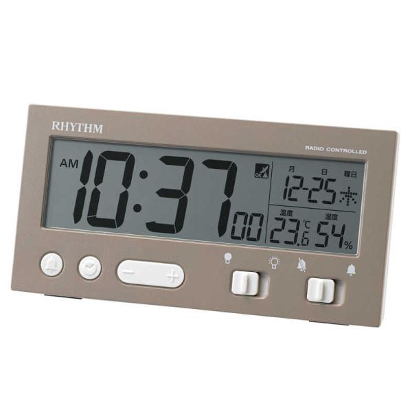 RHYTHM リズム　夜間自動点灯電波デジタル (フィットウェーブD237) 茶メタリック ［デジタ...