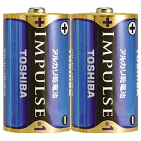 東芝　TOSHIBA　「単1形乾電池」アルカリ乾電池 「IMPULSE(インパルス)2本」　LR20...