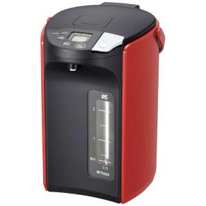 タイガー　TIGER　電気ポット レッド 3.0L /蒸気レス機能つき　PIP-A301R