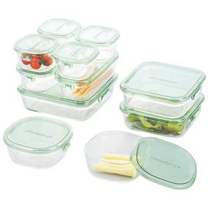 iwaki（イワキ） 保存容器 11点セット グリーン 耐熱ガラス パック