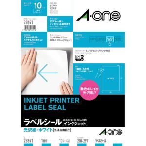 エーワン（A-one） 64448 インクジェット 超耐水 光沢 A4 48面 丸型