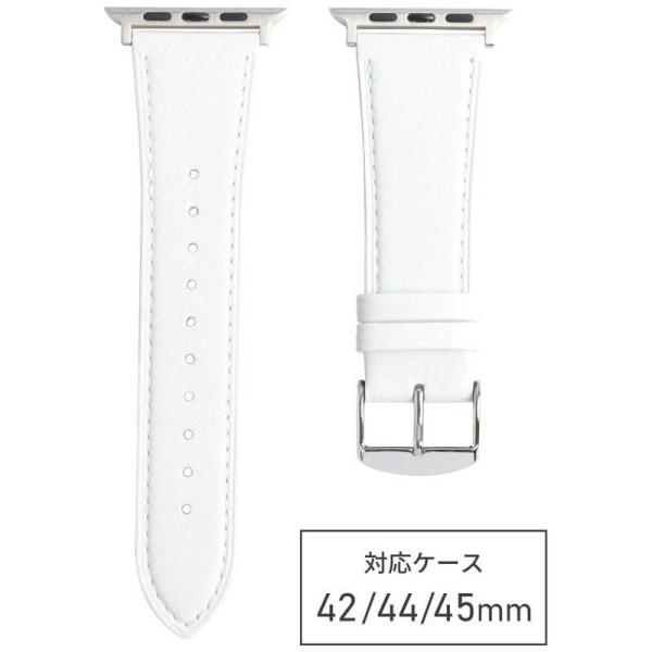 バンビ　Apple Watch対応バンド 牛革 グレイスパール（49/45/44/42mm） ホワイ...