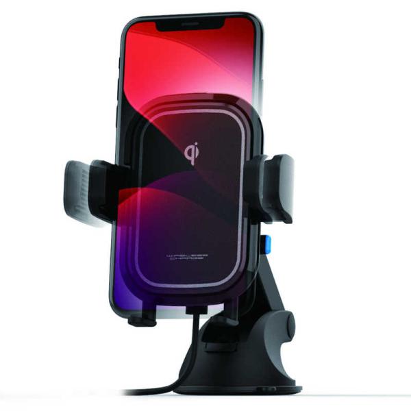 カシムラ　QI自動開閉ホルダー 手帳対応 キャパシタ付 15W 吸盤取り付け　KW-23