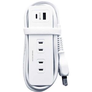 カシムラ　電源タップAC4 USBA＋C PD20W 1.2m 自動識別 リバーシブル ［1.2m /4個口 /2ポート］　AC-054