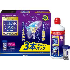 日本アルコン　コジマ｜「ソフト用/過酸化水素タイプ】クリアケア プラス ハイドラグライド（360mL×3本）　クリアケアプラスHG360ml