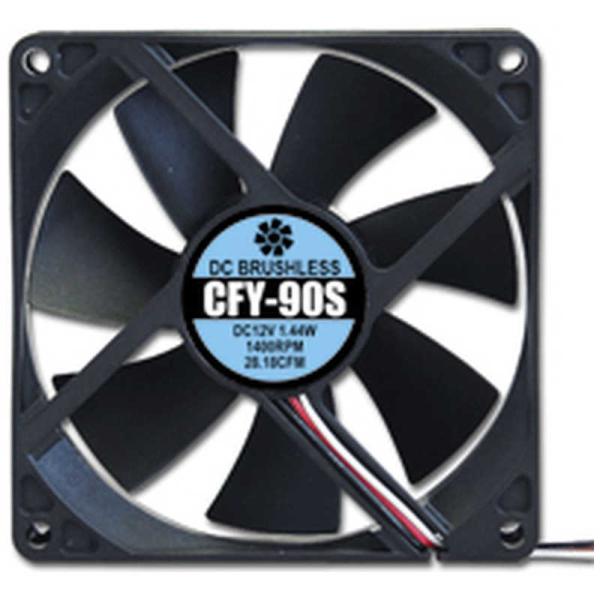 アイネックス　ケースファン[92mm / 1400RPM] 静音タイプ　CFY-90S ブラック
