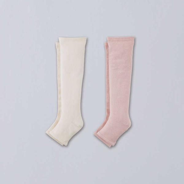 三笠　おやすみシルク着圧ハイソックス ピンク　