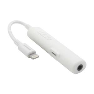 OWLTECH 充電用Lightningポート付き Lightning-3.5mmミニジャック変換ケーブル ホワイト OWLCBLTF35LT01RWH